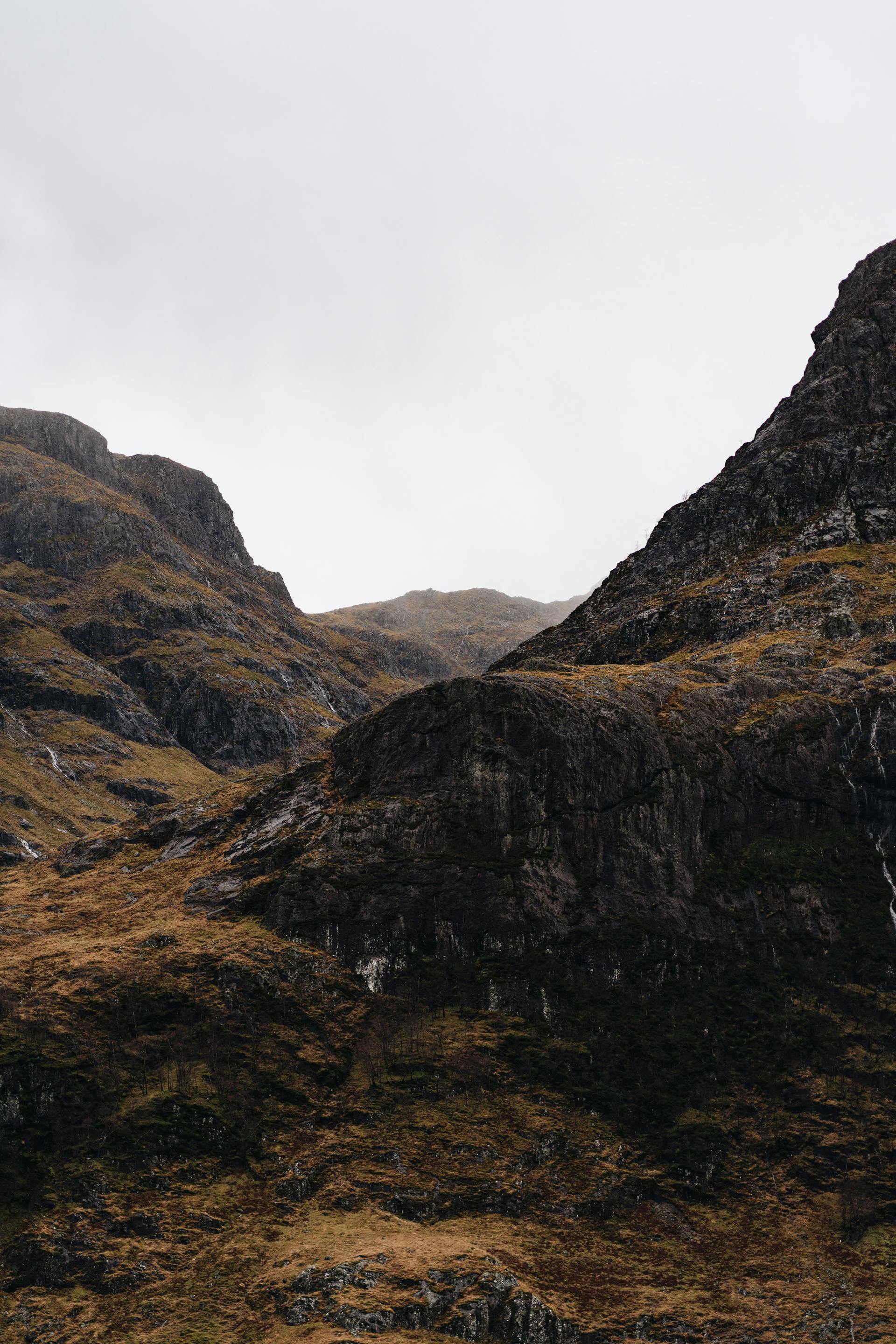 Panoramic view of the Scottish Highlands with mountains and a loch